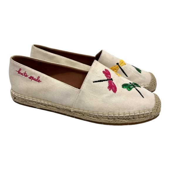 Kate Spade Dragonfly Natural Espadrille Slip On Novelty Flats Women’s 8 - Picture 3 of 16